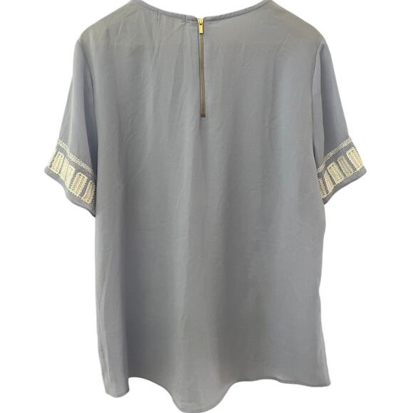 Gibson Latimier Crepe Pastel Purple Embroidered & Beaded Blouse Size‎ Large - Picture 2 of 10